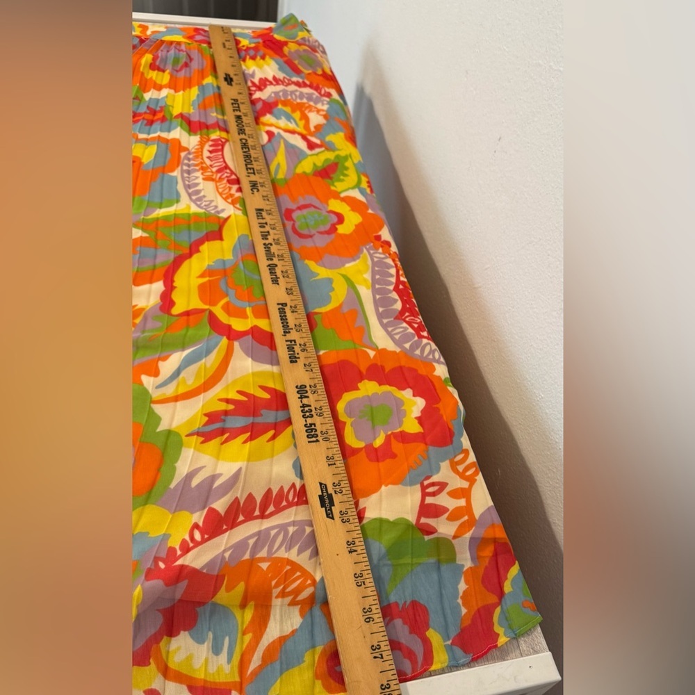 Sezane Dilo Jupe 70s Floral Pleated Midi Skirt Bright Artsy Boho Sz FR 36 US SM - Picture 4 of 9